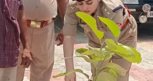 Planted plants : अभियान में पुलिस क्षेत्राधिकारी फुगाना ऋषिका सिंह ने ऑफिस परिसर में लगाए पौधे ?