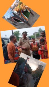 Serving the devotees of Shiva : थाना गागलहेड़ी पुलिस फर्ज के साथ - साथ कर रही शिव भक्तों की सेवा