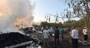 Coconut in Mandya : मांड्या में नारियल का गोदाम में लगी आग, लाखों रुपए का माल खाक ?