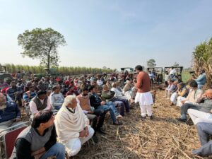 Chaupal set up in the fields : खेतों में लगाई चौपाल, योगी सरकार के कारण किसानों के जीवन में हुई उन्नति पर की गई चर्चा  ?