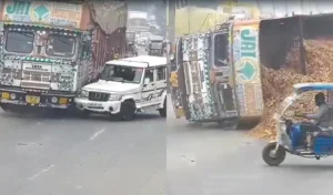 The Bolero driver died : नैनीताल हाईवे पर दर्दनाक हादसा: सीसीटीवी में कैद ट्रक–बोलेरो टक्कर, बोलेरो चालक की मौत, वीडियो जांच का आधार बना