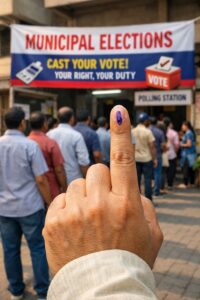 Voting is underway in Nagpur : बीएमसी चुनाव 2026 : स्याही पर सवाल, आरोप–प्रत्यारोप के बीच मुंबई–नागपुर में मतदान जारी