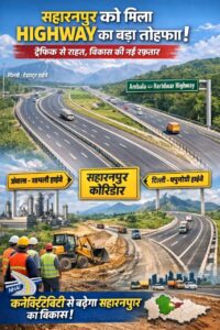 New pace of development : सहारनपुर को मिला हाईवे का बड़ा तोहफा: ट्रैफिक से राहत और विकास की नई रफ्तार