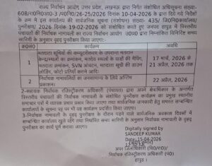 Notification in Force : हापुड़ में त्रिस्तरीय पंचायत निर्वाचक नामावली पुनरीक्षण कार्यक्रम जारी, संशोधित अधिसूचना लागू