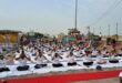 International Yoga Day : बृजघाट गंगा तट पर अंतर्राष्ट्रीय योग दिवस का भव्य आयोजन, स्वच्छता संदेश प्रसारित