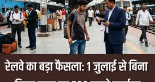 Fine doubled : 1 जुलाई से रेलवे में बिना टिकट यात्रा पर सख्ती, जुर्माना दोगुना और नियम हुए कठोर