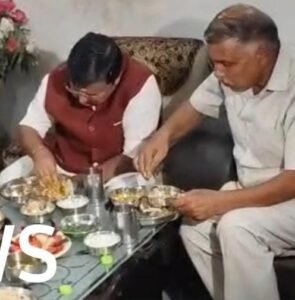Ate the meal while seated : सहारनपुर में नितिन नबीन ने संत रविदास मंदिर में किए दर्शन, दलित बूथ अध्यक्ष के घर जमीन पर बैठकर किया भोजन