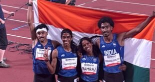 Glorious history : भारत के लिए सिल्वर मेडल! मिक्स्ड 4x400 मीटर रिले में पूवम्मा, विशाल टी.के., विथ्या रामराज और मनु टी.एस. ने रचा शानदार इतिहास